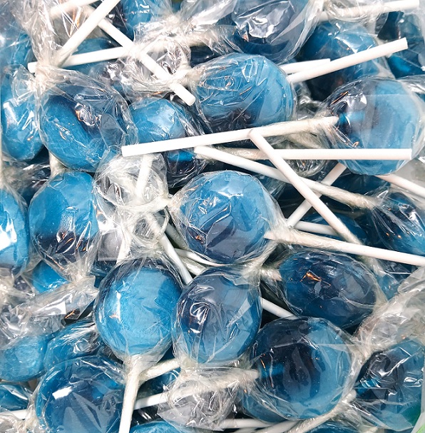 Jumbo Blue Raspberry Lollies (Wrapped)